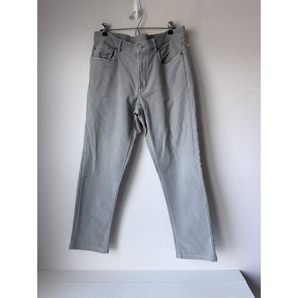 Faherty Brand Chino Pants Mens 34 Gray Stretch 5-Pocket Actual 35x29 Cotton Men
